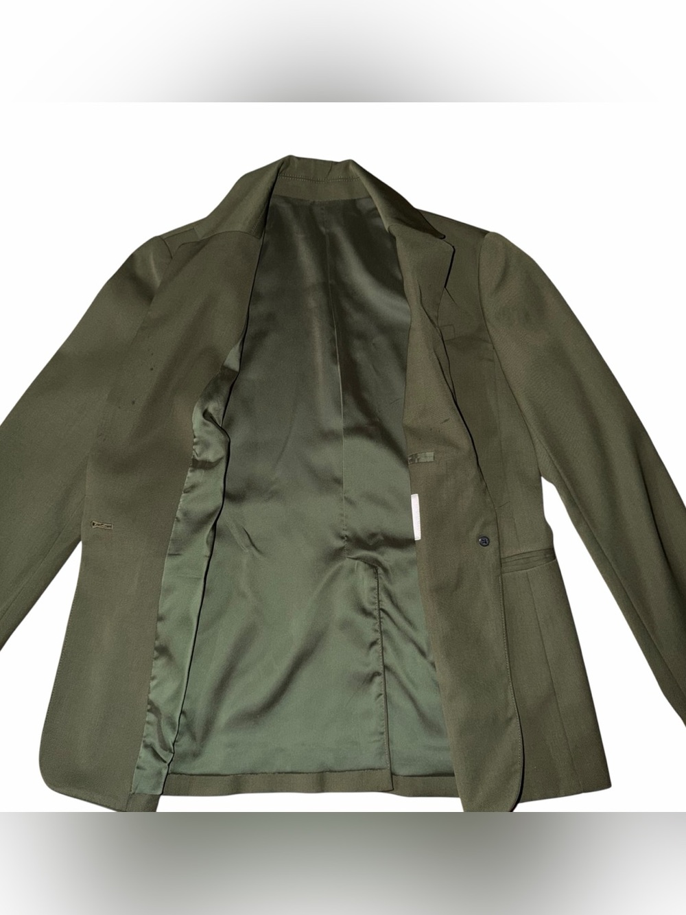 Everlane Italian GoWeave One Button Blazer Olive Green Size 0 Career Jacket - Picture 7 of 9